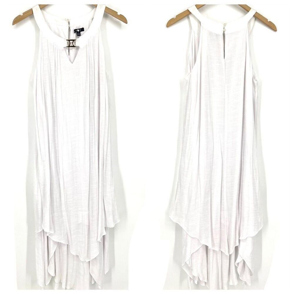 A.U.W Secret Charm White Gauze Tiered Hem Dress Size 4